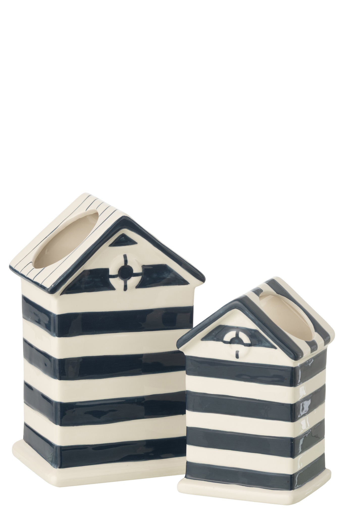maritime deko blumentopf haus design blau