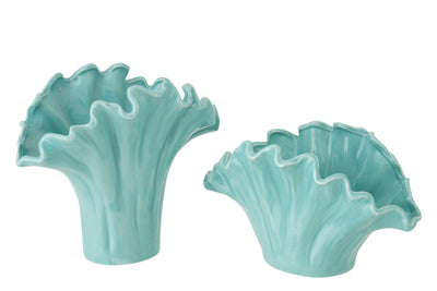 deko vase küstenstil grün muschel groß