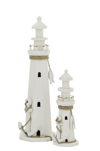Dekorativer Leuchtturm – Weiß (L)