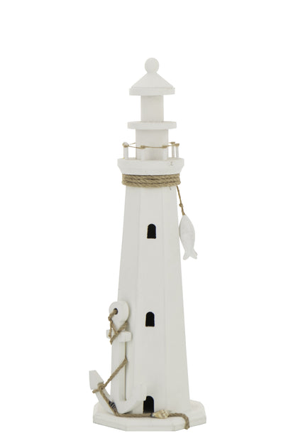 Dekorativer Leuchtturm, Weiß (L)