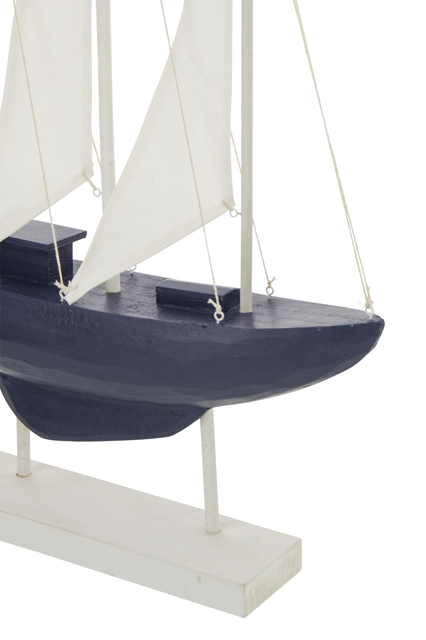 Segelboot aus Holz Blau Weiß