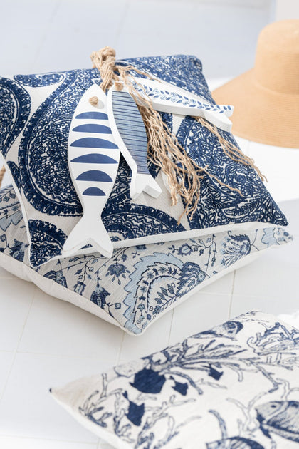 Hänger Seestern & Fisch, Blau/Weiss