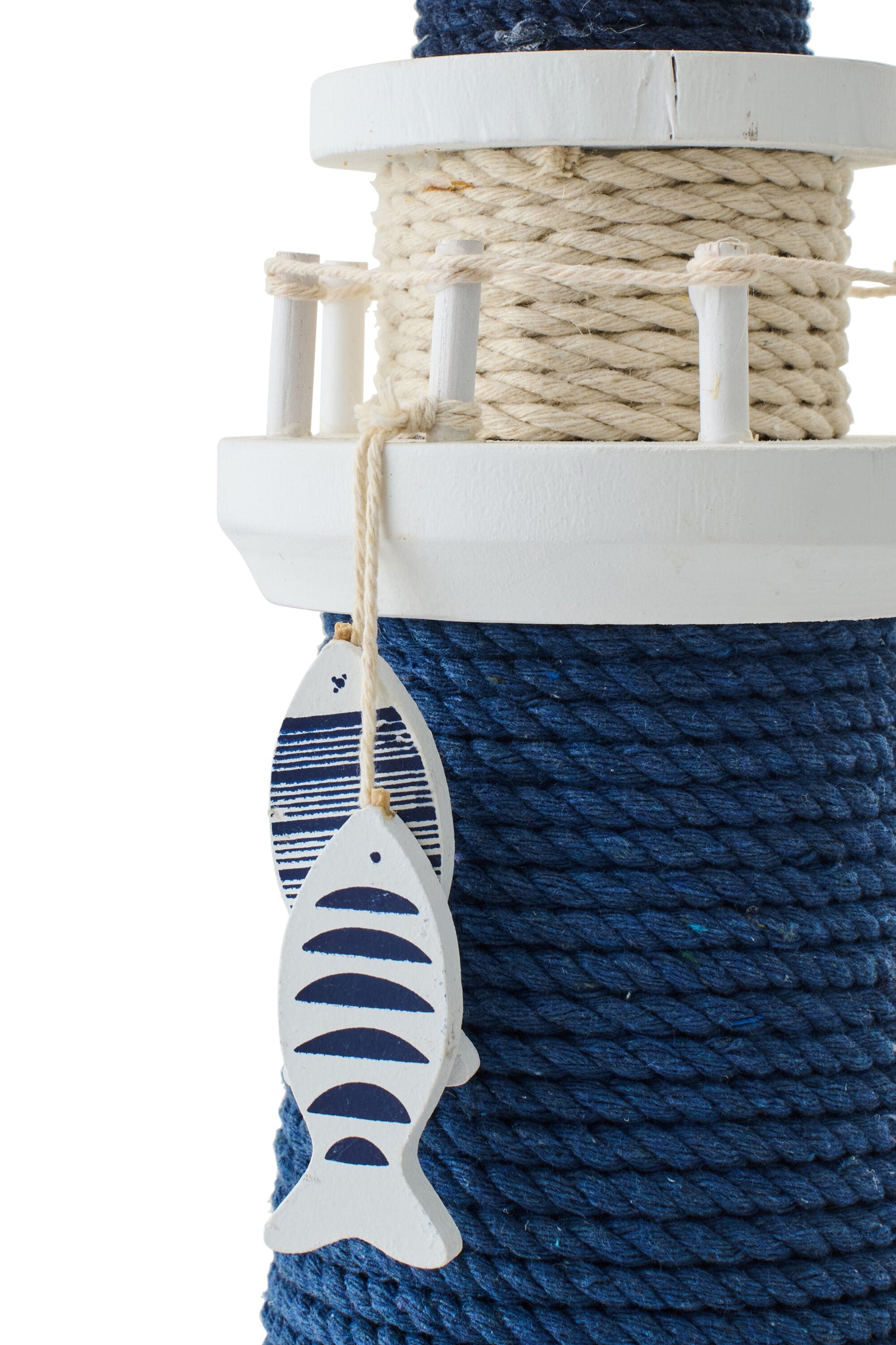 maritimer deko leuchtturm blau weiß