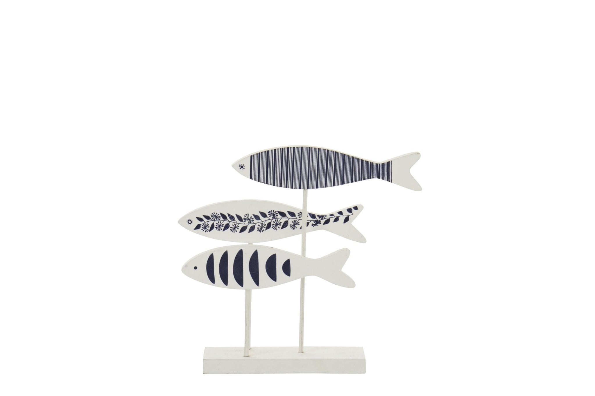 Maritime Fischfigur Blau Weiß

