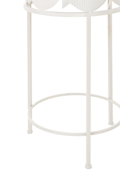 Tables d'appoint gigognes blanches à motif poisson (lot de 2)