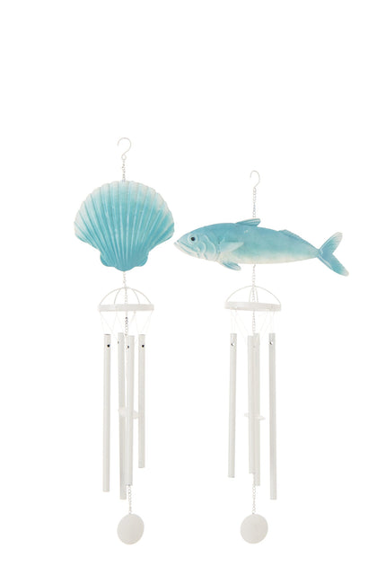 Windspiel Fisch und Muschel aus Eisen
