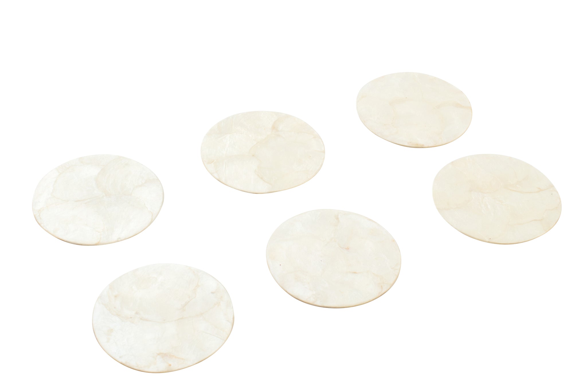 Glasuntersetzer weiß Muschel Design maritim Set