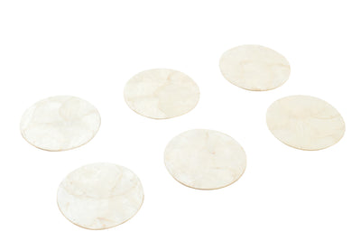 Glasuntersetzer weiß Muschel Design maritim Set