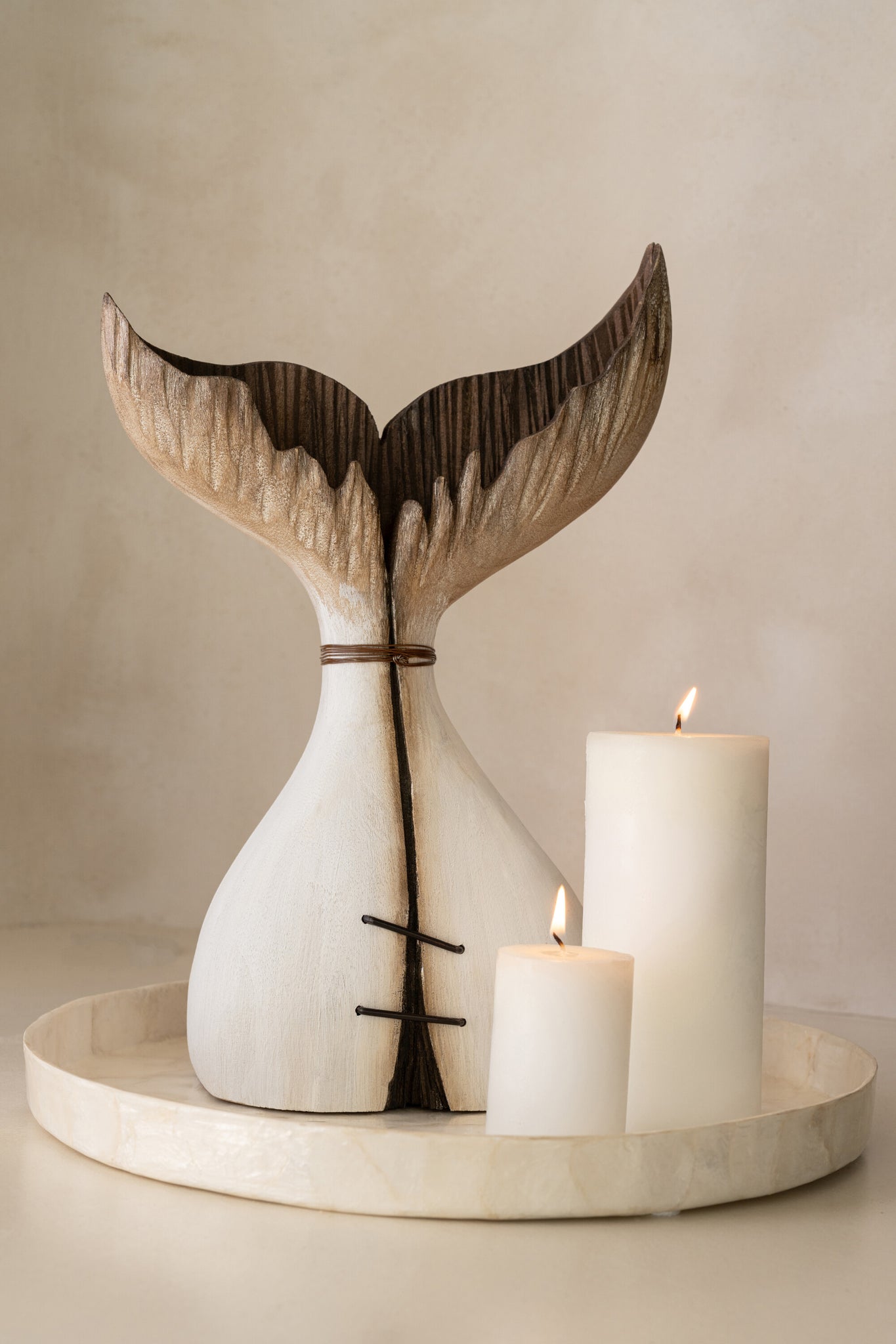 Dekotablett Capiz Weiß (Klein)