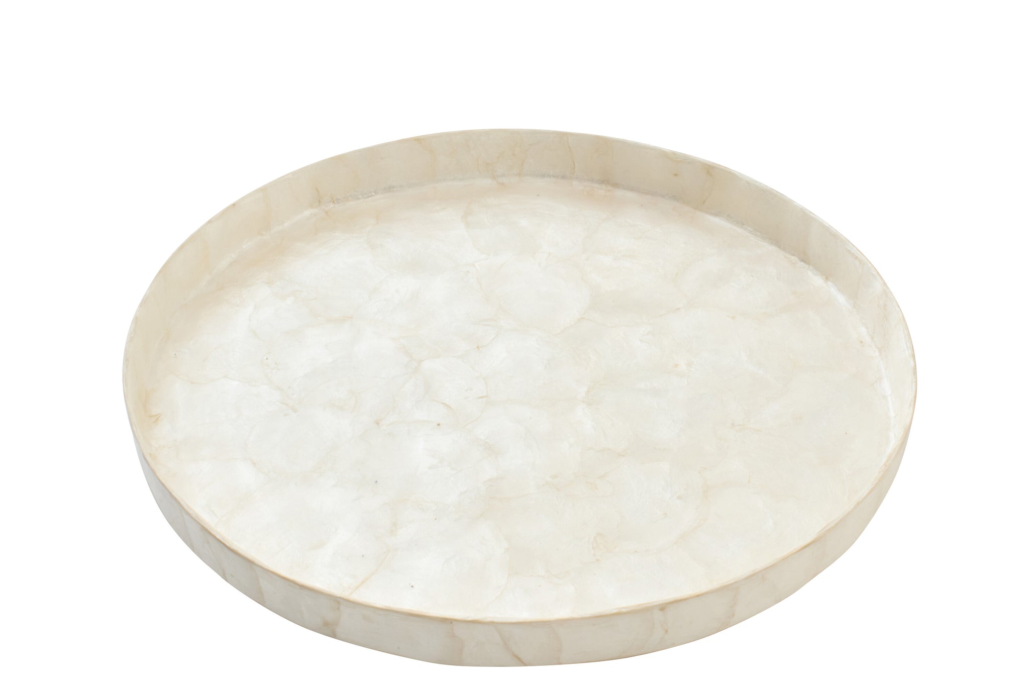 Dekoratives Tablett Capiz – Weiß