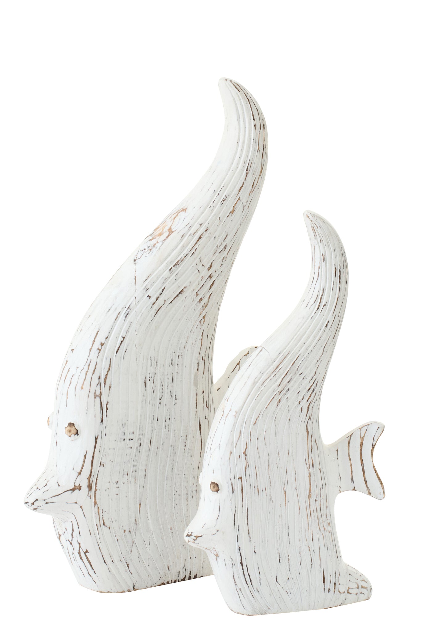 maritime fisch deko holz weiss gross