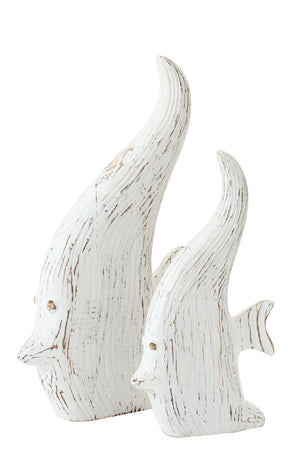 Fisch Deko Albizia Holz Off-White (M)