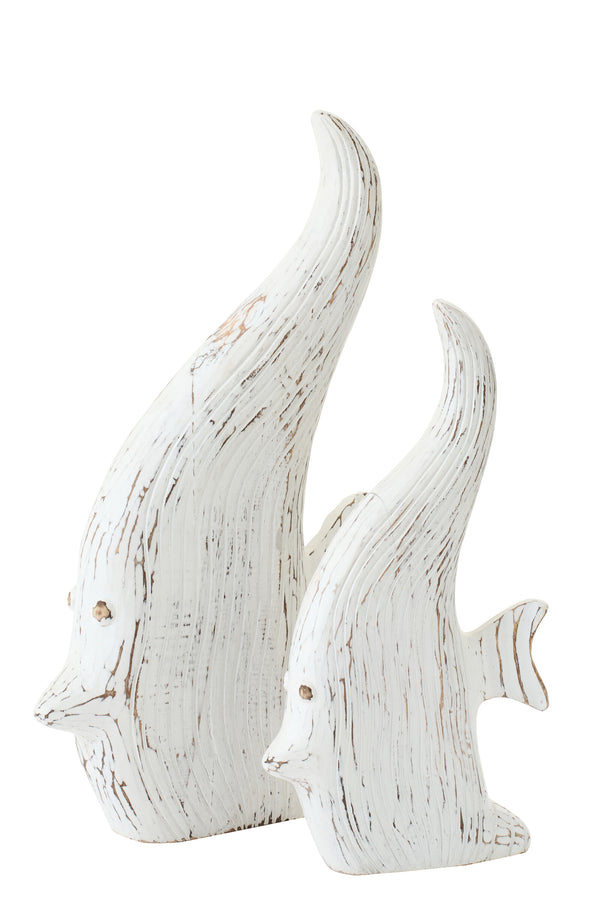 Fisch Deko Albizia Holz Off-White (M)