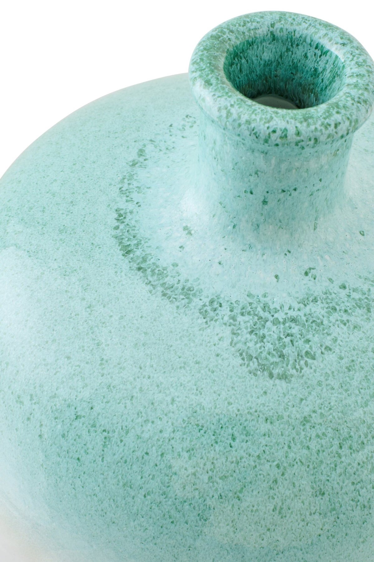 Vase de sol en céramique, vert menthe/blanc (P)