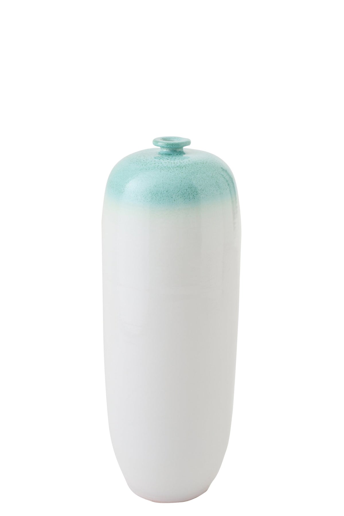 Bodenvase Keramik, Mintgrün/Weiß (M)