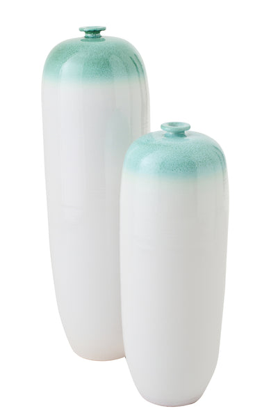 coastal bodenvase groß weiß grün deko vase modern