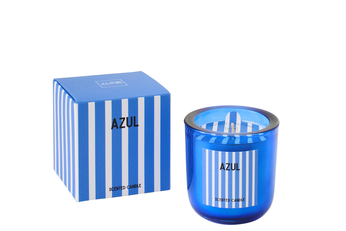 Kleine blaue Duftkerze Salt & Waves
