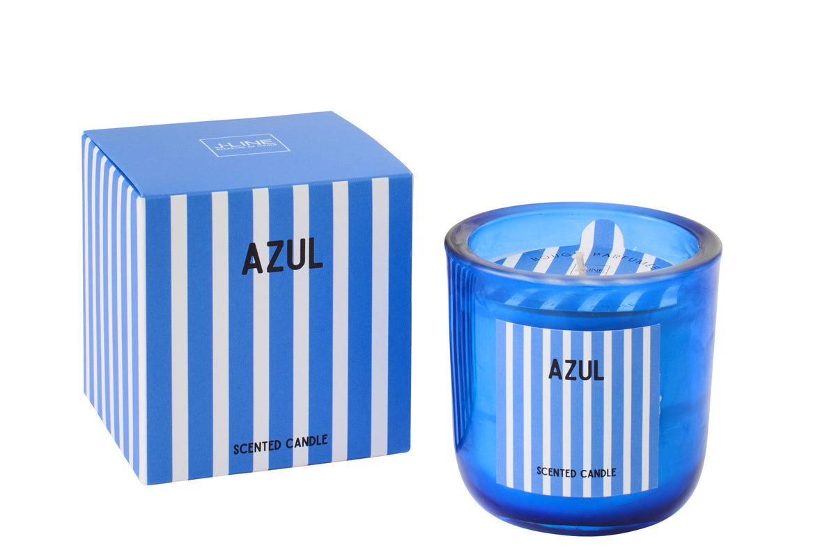 Duftkerze im blauen Glas
