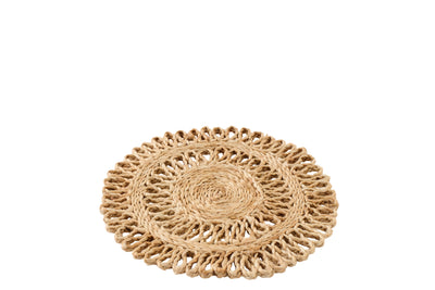 runder jute untersetzer natur