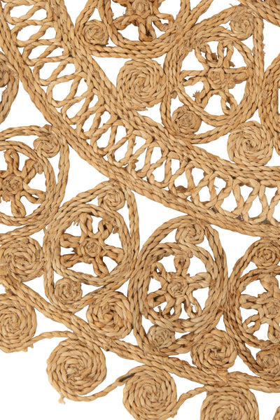 Jute teppich rund natur klein