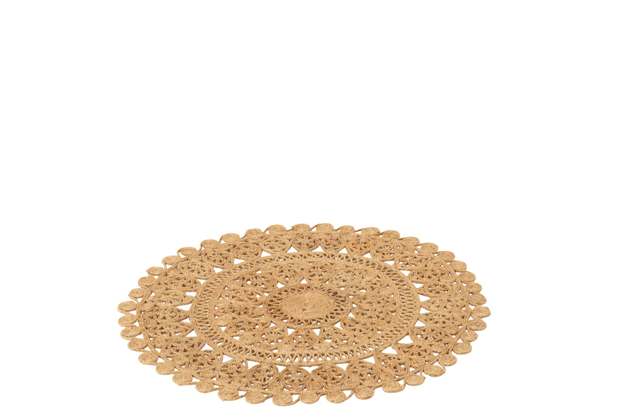 runder boho teppich aus jute naturfarben