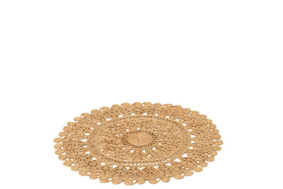 runder boho teppich aus jute naturfarben