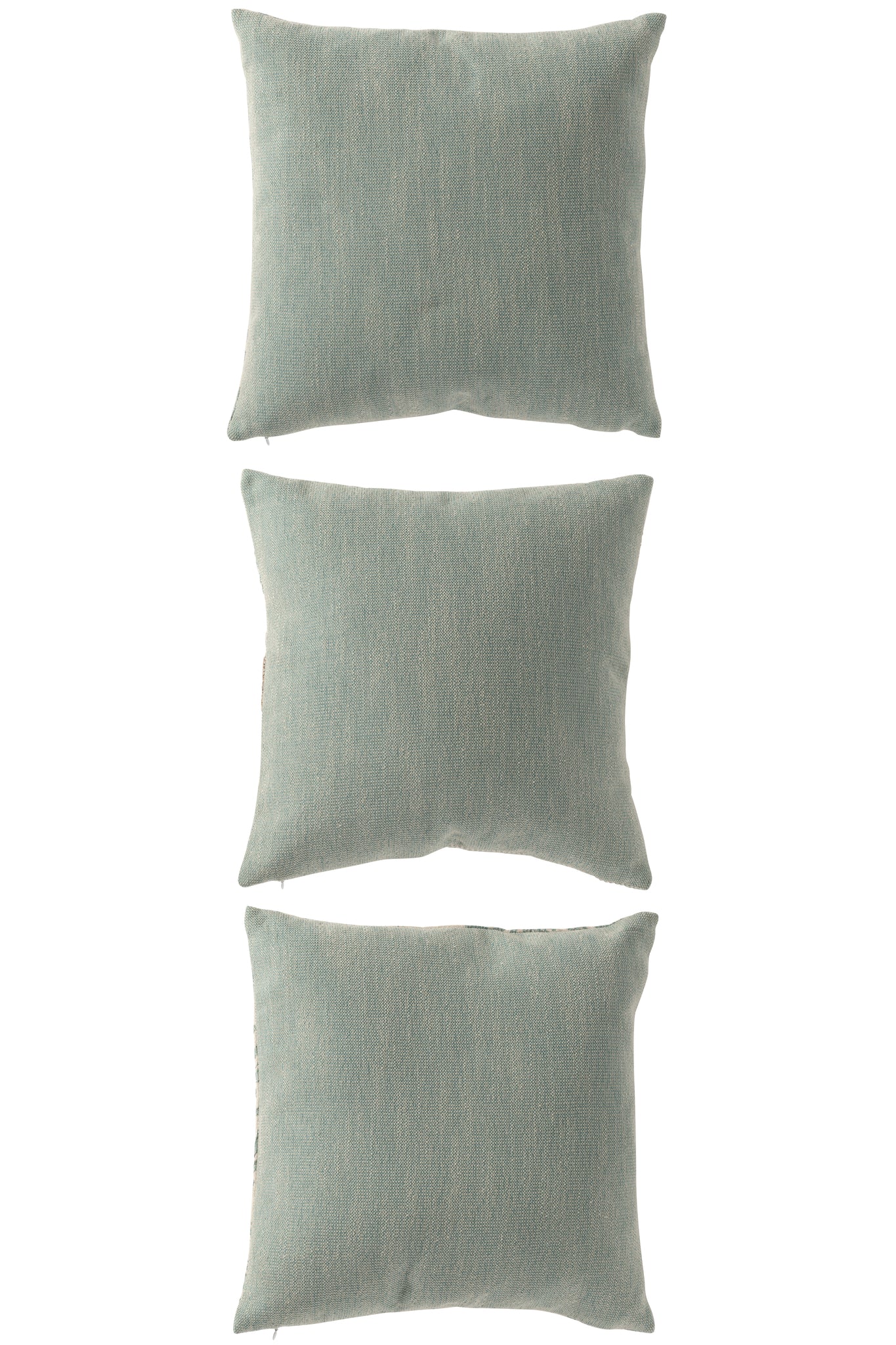 Kissen-Set Korallen & Streifen – Blau / Off-White (3er-Set)