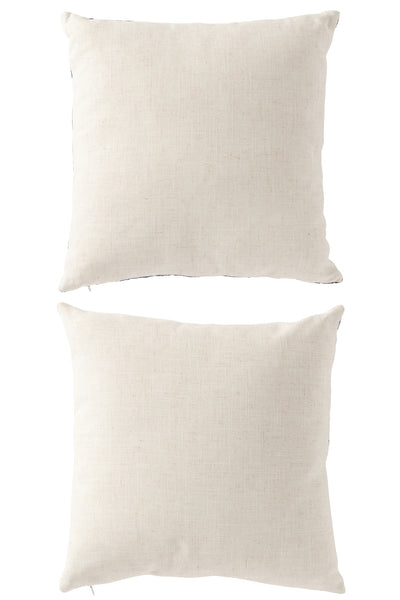 Floral Pattern Pillows – Blue / Off-White (Set of 2)