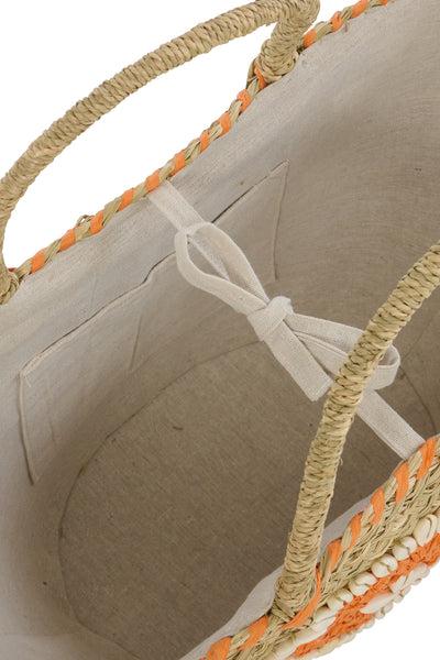 boho seegras tasche mit muschel design