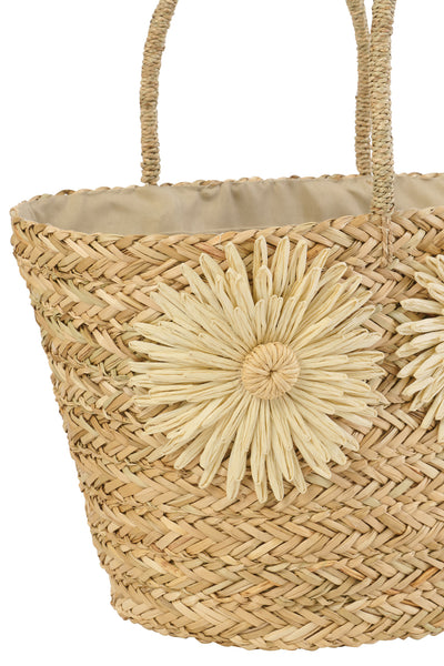 handgeflochtene strandtasche aus seegras natur
