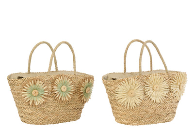 seegras strandtasche natur khaki boho 2er set
