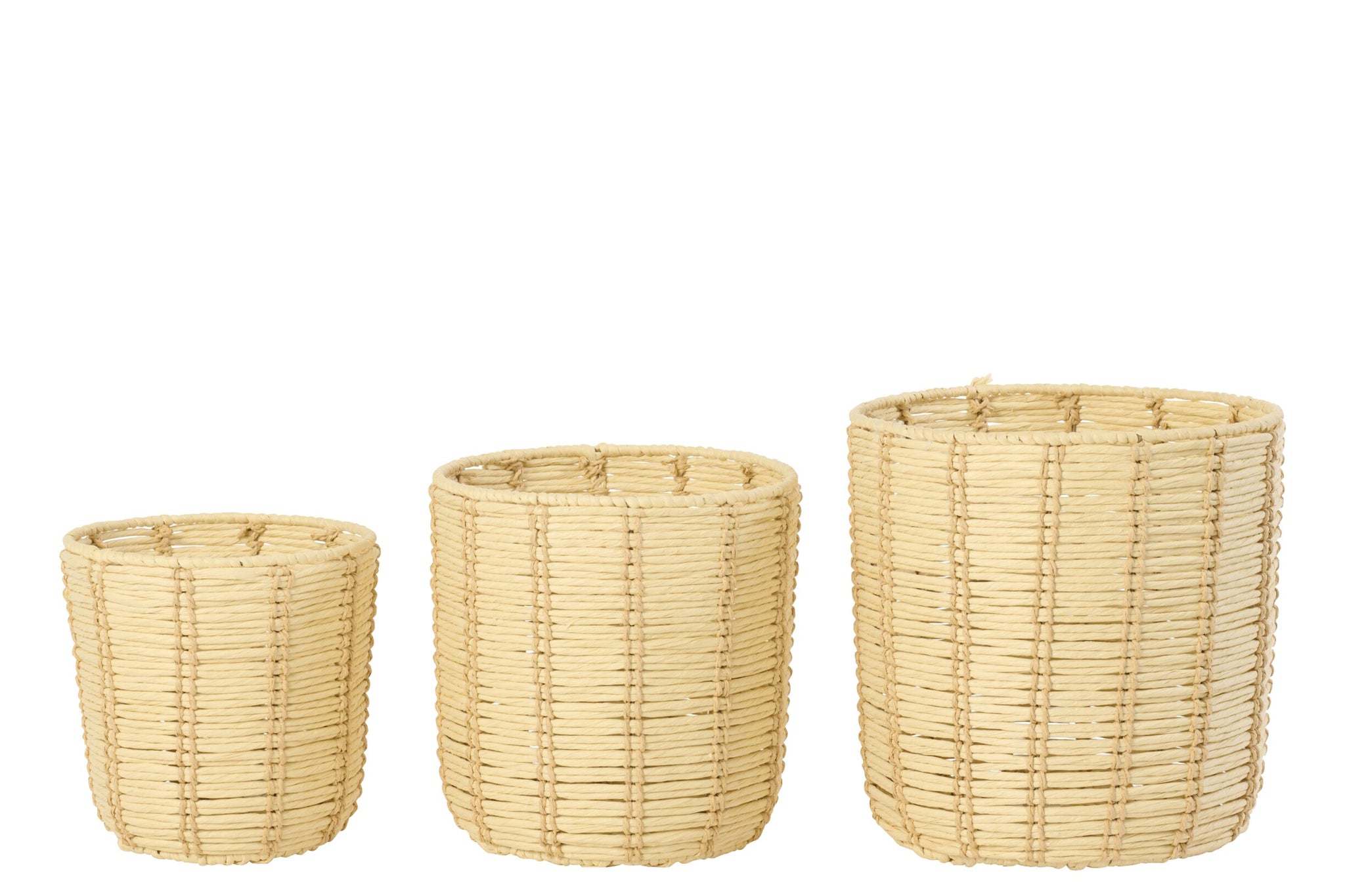 Korbset Rund Natur Beige 3-teilig