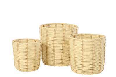 Runde Aufbewahrungskörbe in Natur und Beige