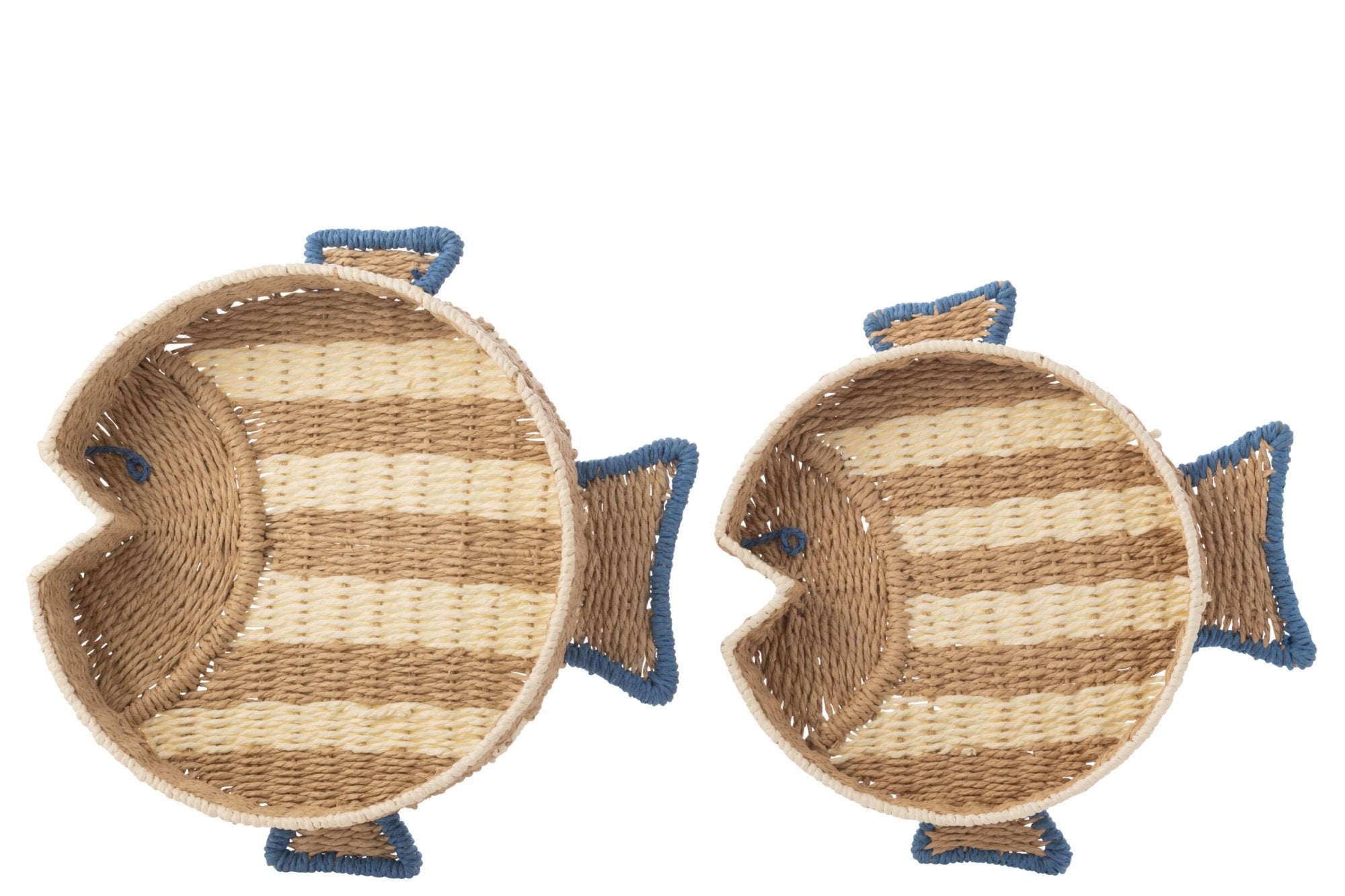 Deko Tablett Fisch Blau Natur 2er Set