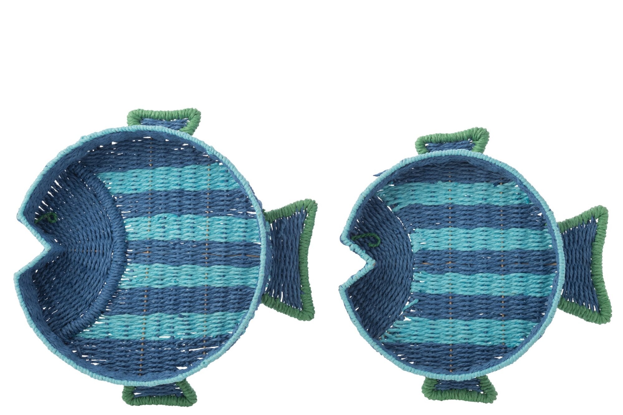 Deko Tablett Fisch Blau Grün 2er Set