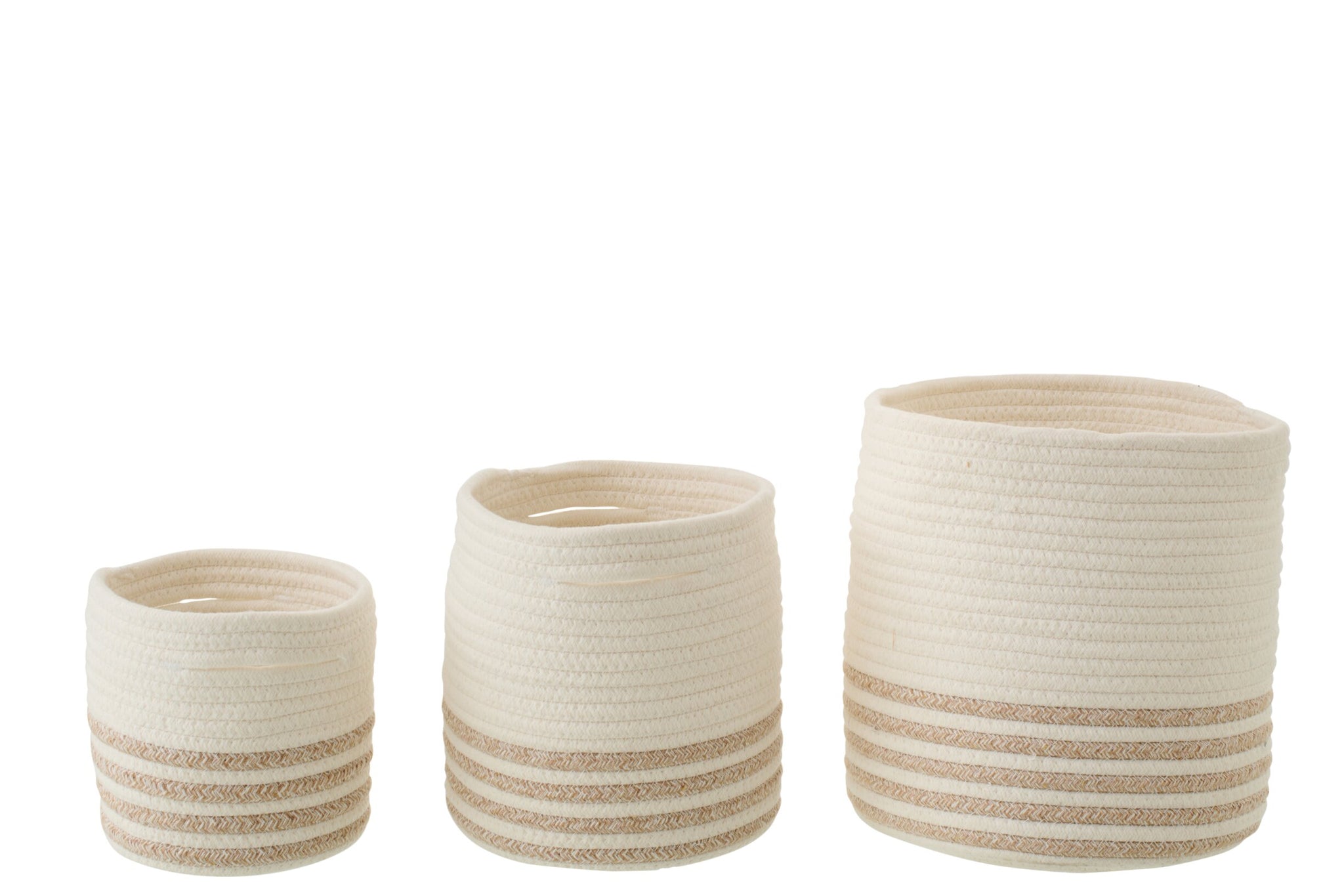 Dekokorb Set Weiß Beige 3-teilig