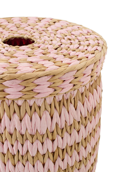 Korbset mit Deckel Rosé 2-teilig im Boho-Stil