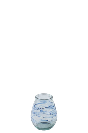 Windlicht aus Glas Blau ``Muro´´ (M)