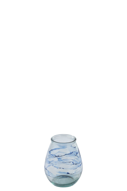 Windlicht aus Glas Blau ``Muro´´ (M)