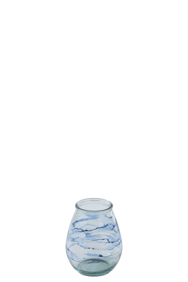 Windlicht aus Glas Blau ``Muro´´ (M)