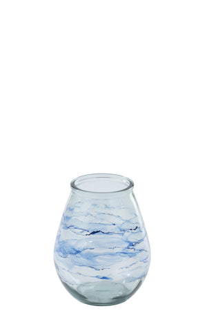 Windlicht aus Glas Blau ``Muro´´ (L)
