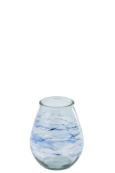 Windlicht aus Glas Blau ``Muro´´ (L)
