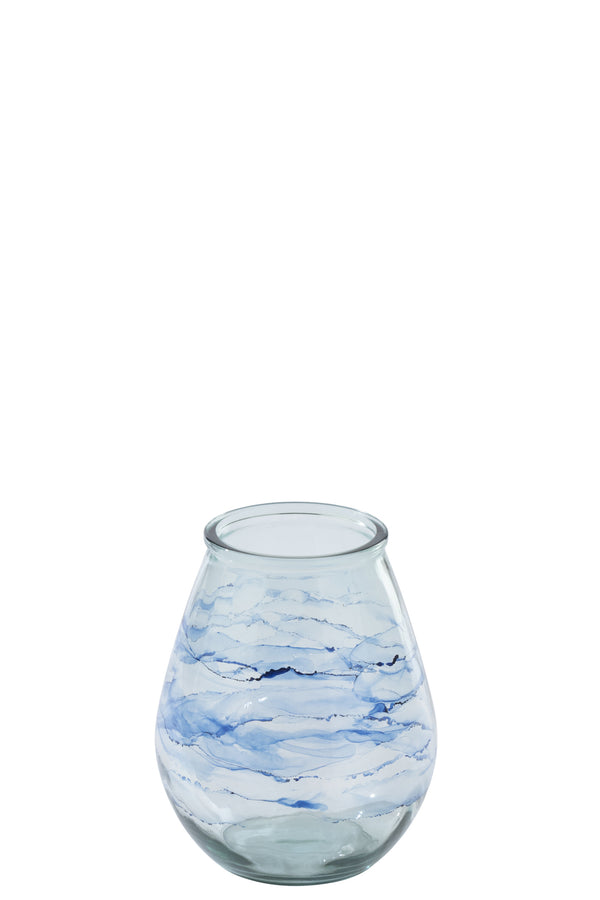 Windlicht aus Glas Blau ``Muro´´ (L)