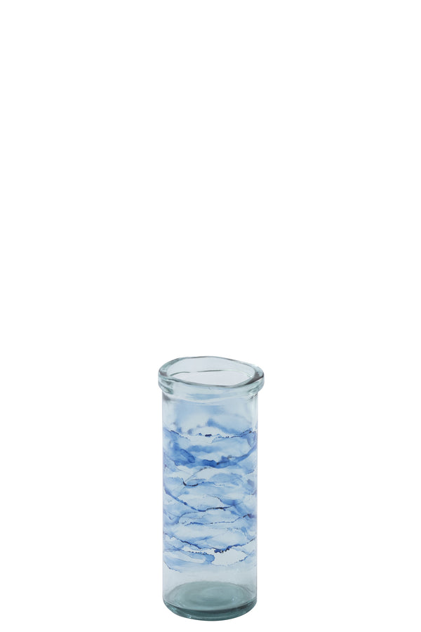 Windlicht aus Glas Blau ``Muro´´ (M)