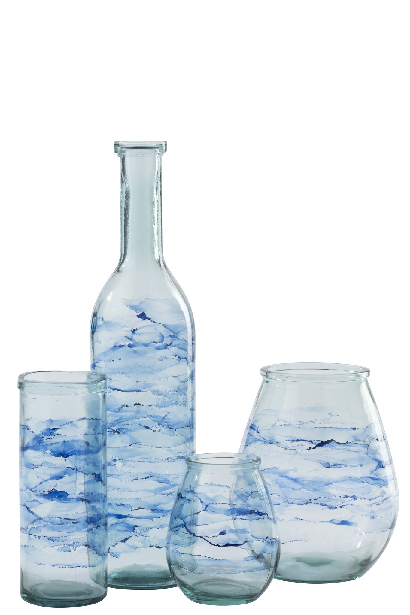Jarrón de vidrio azul ``Muro´´ (XL)