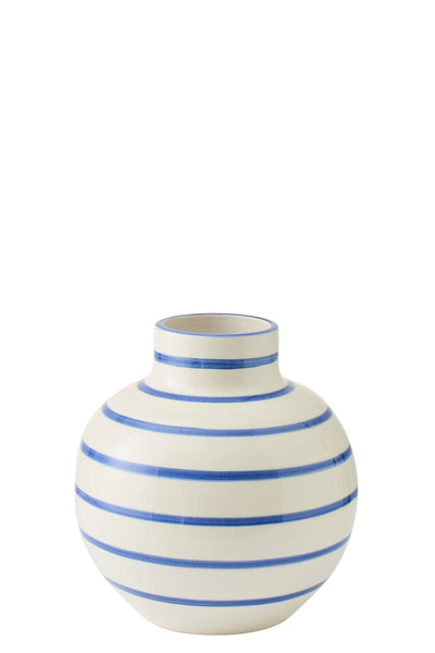 maritime keramikvase blau weiß