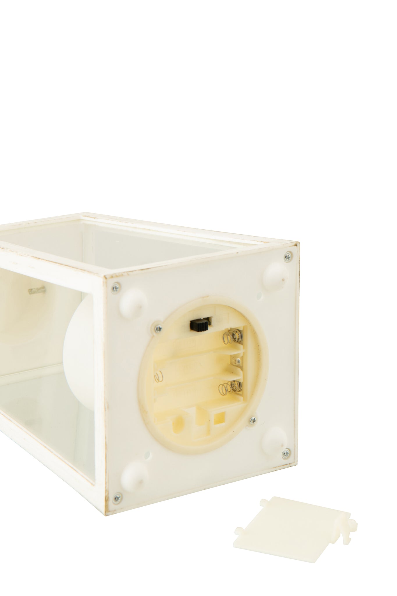 Lanterne en verre avec bougie LED – Blanche (S)