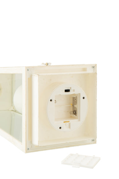 3er Set - Weiße Glaslaterne mit LED-Kerze (S) + (M) + (L)