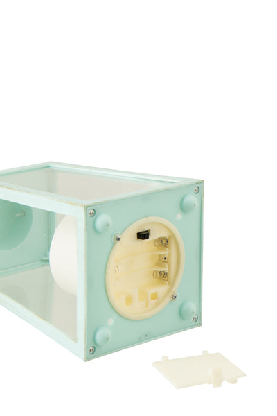 Laterne mit LED Kerze aus Glas Türkis maritime Laterne