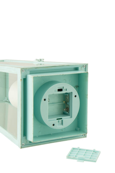 Türkise Glaslaterne mit LED-Kerze (M)
